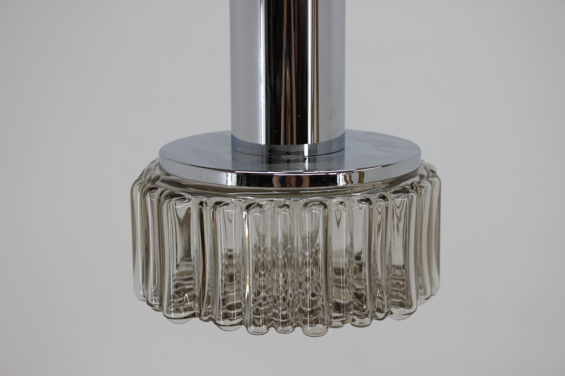 1980s Chrome and Glass Pendant Lamp, Germany