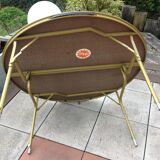 Table ronde Lafuma pliante et réglable en hauteur vintage années 60-70