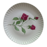 Assiettes plates porcelaine de limoges décor rose candé