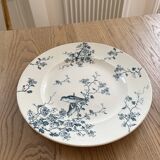 Set of plates birds and flowers Fauvette signed Luneville