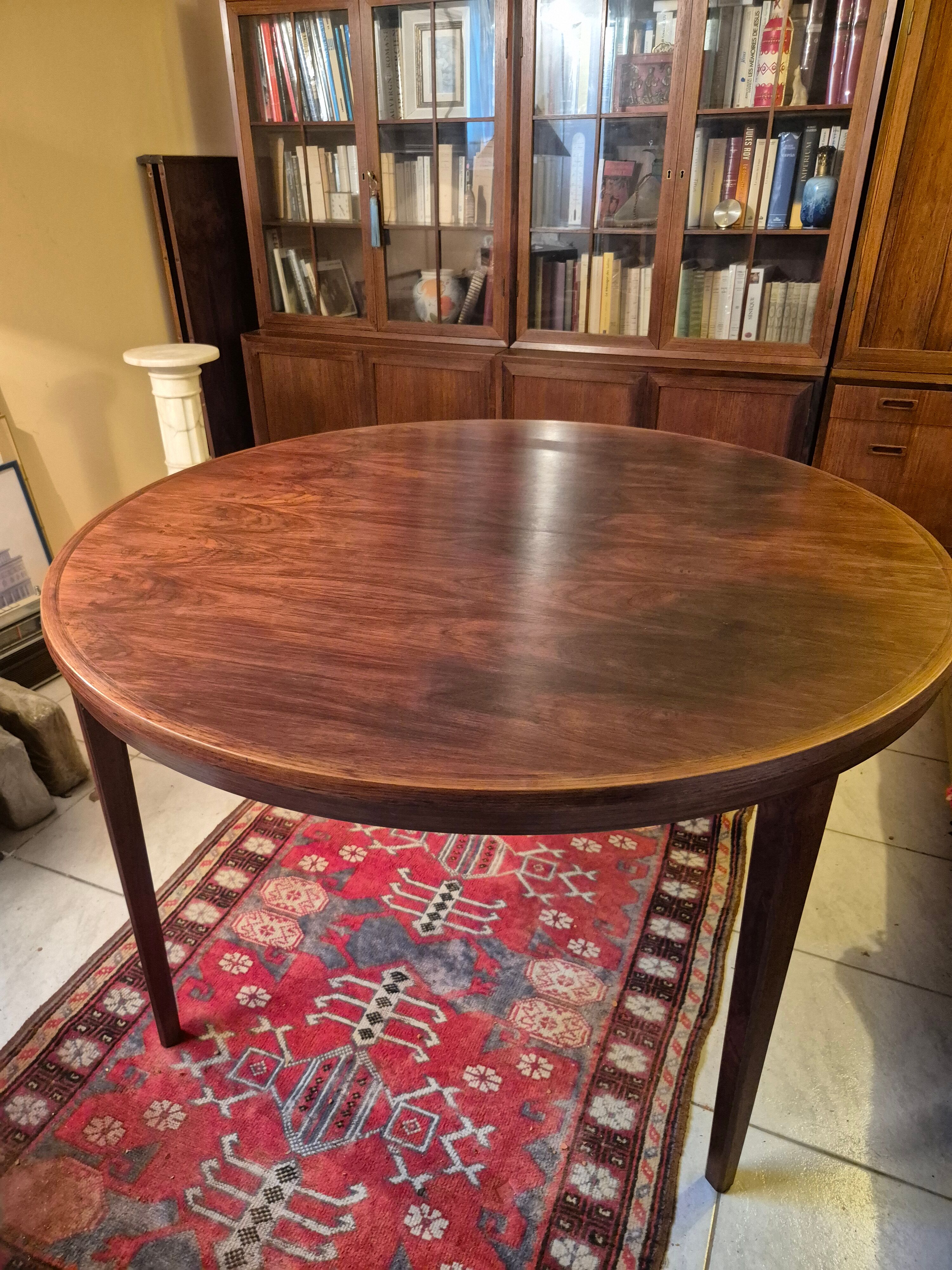 Danish table design from the 1960s in Rio rosewood.