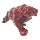Red earthenware Lion Art Deco 1930