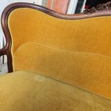 Louis XV style sofa in yellow velvet
