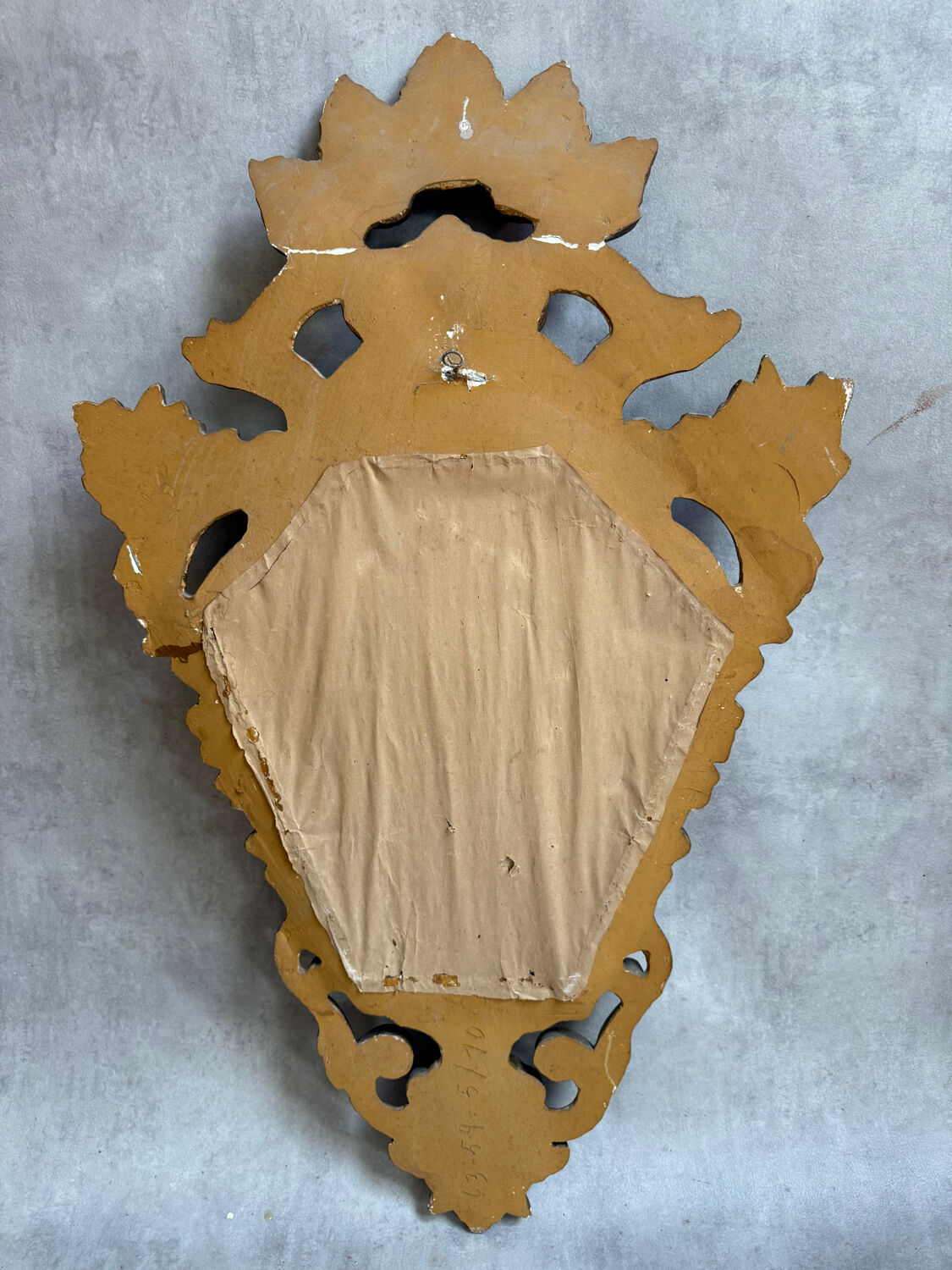 Antique golden cornucopia mirror from the 1950s, France.