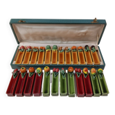 24 vintage Majolica Vallauris ceramic knife holders.