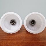 Pair of glass bedside lamps, 1970s