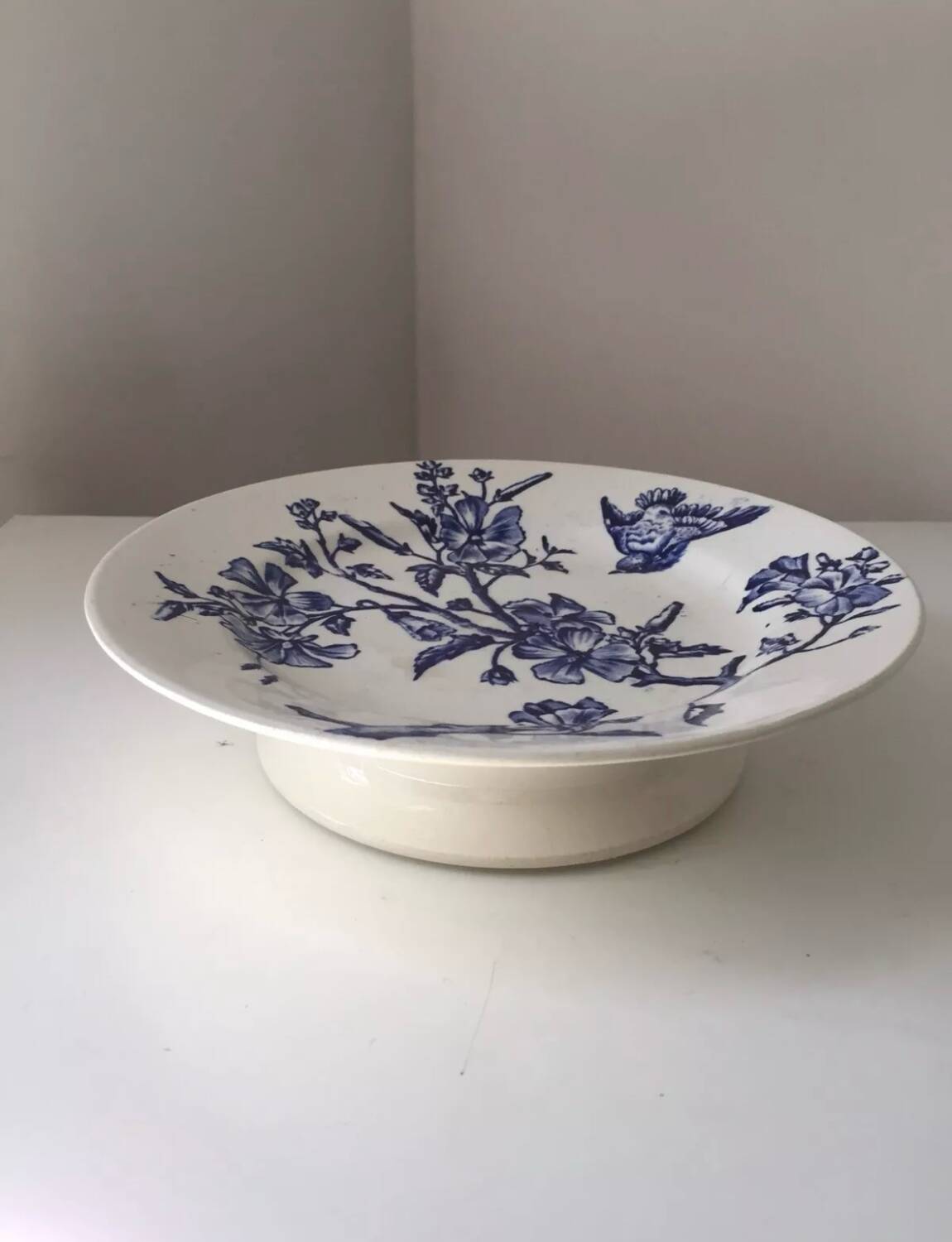 Antique Longchamp Terre de Fer Compote Bowl, 19th Century