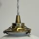 Opaline scalloped pendant light and Art Deco tulip