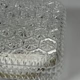 1960s 1970s Ceiling Lamp Flush Mount in Glass & Metal Space Age Design