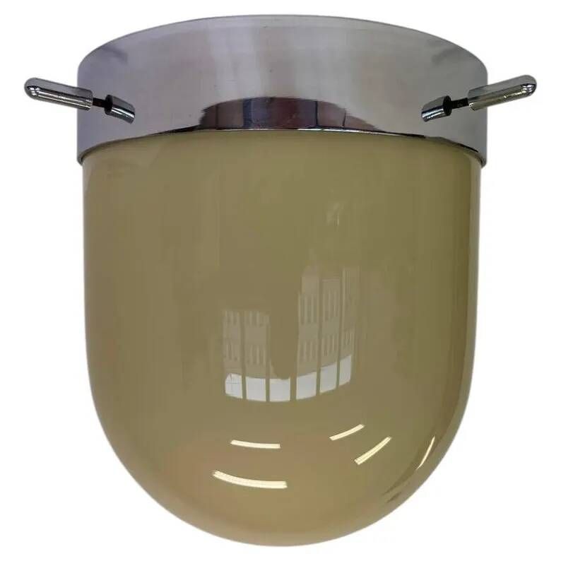 Space age Midcentury Hotel Design Ceiling Lamp, Flushmount, 1970s-Czechoslovakia
