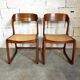Suite of 2 vintage chairs sleigh canées Baumann 70s
