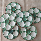 Set de 6 assiettes coquillages en barbotine "longchamp"