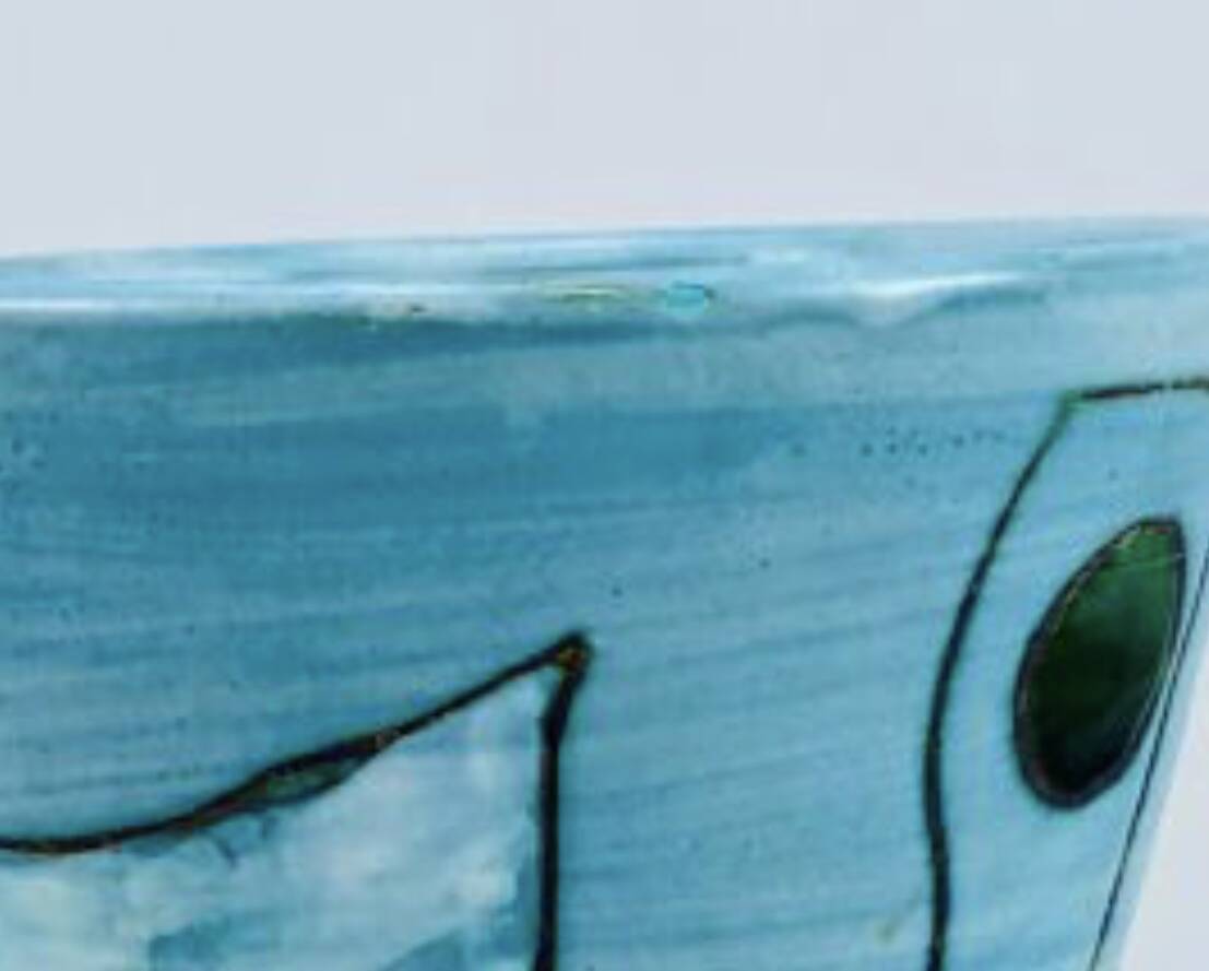 Side table and vase signed MC Treinen ceramic from Vallauris 1950s