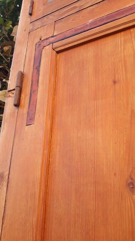 Front door and its frame, translucent glass windows, early 20th century