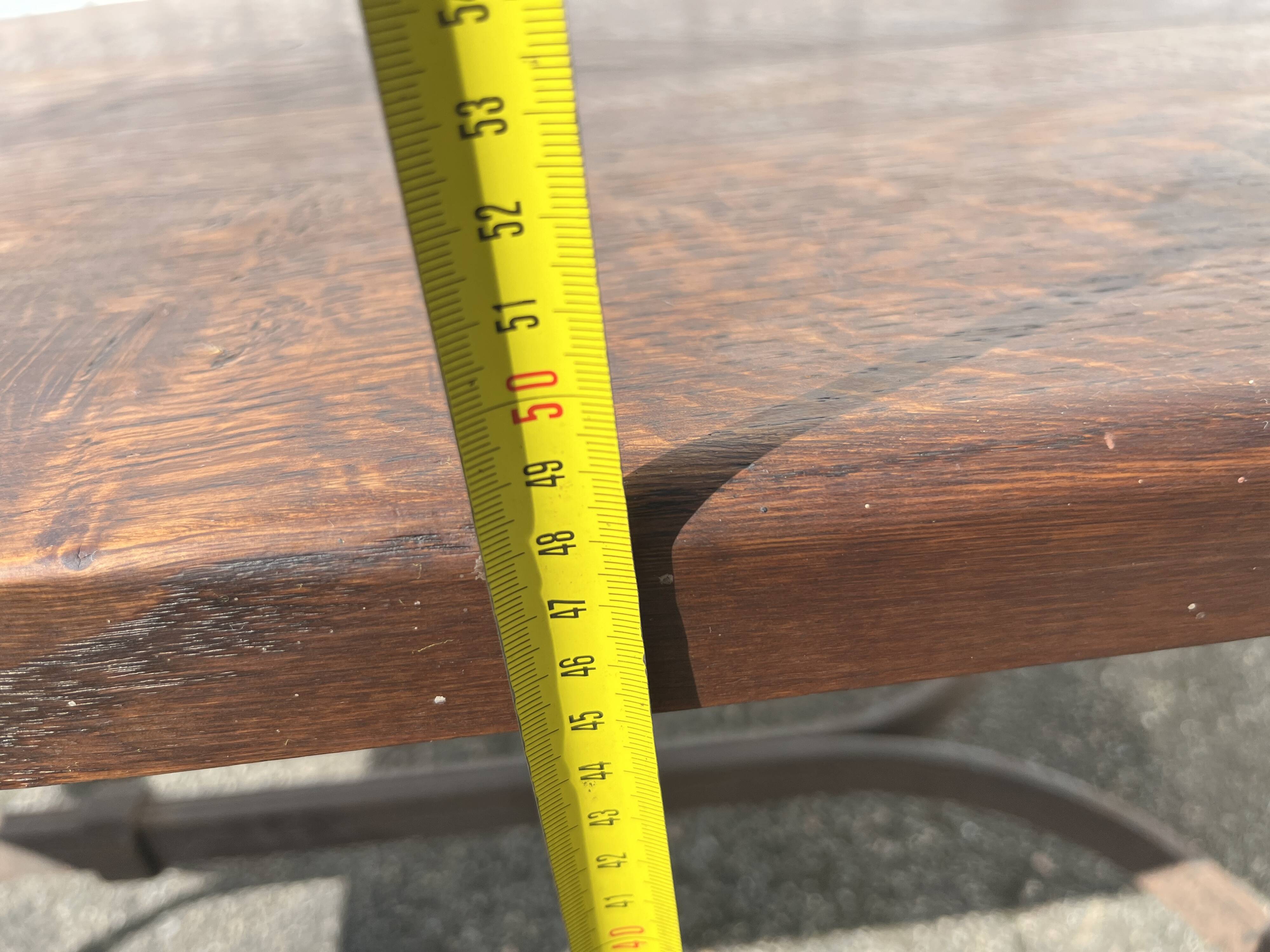 Solid wood and wrought iron coffee table – handcrafted