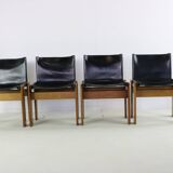 Set of four Italian design dining chairs by Afra & Tobia Scarpa for Molteni