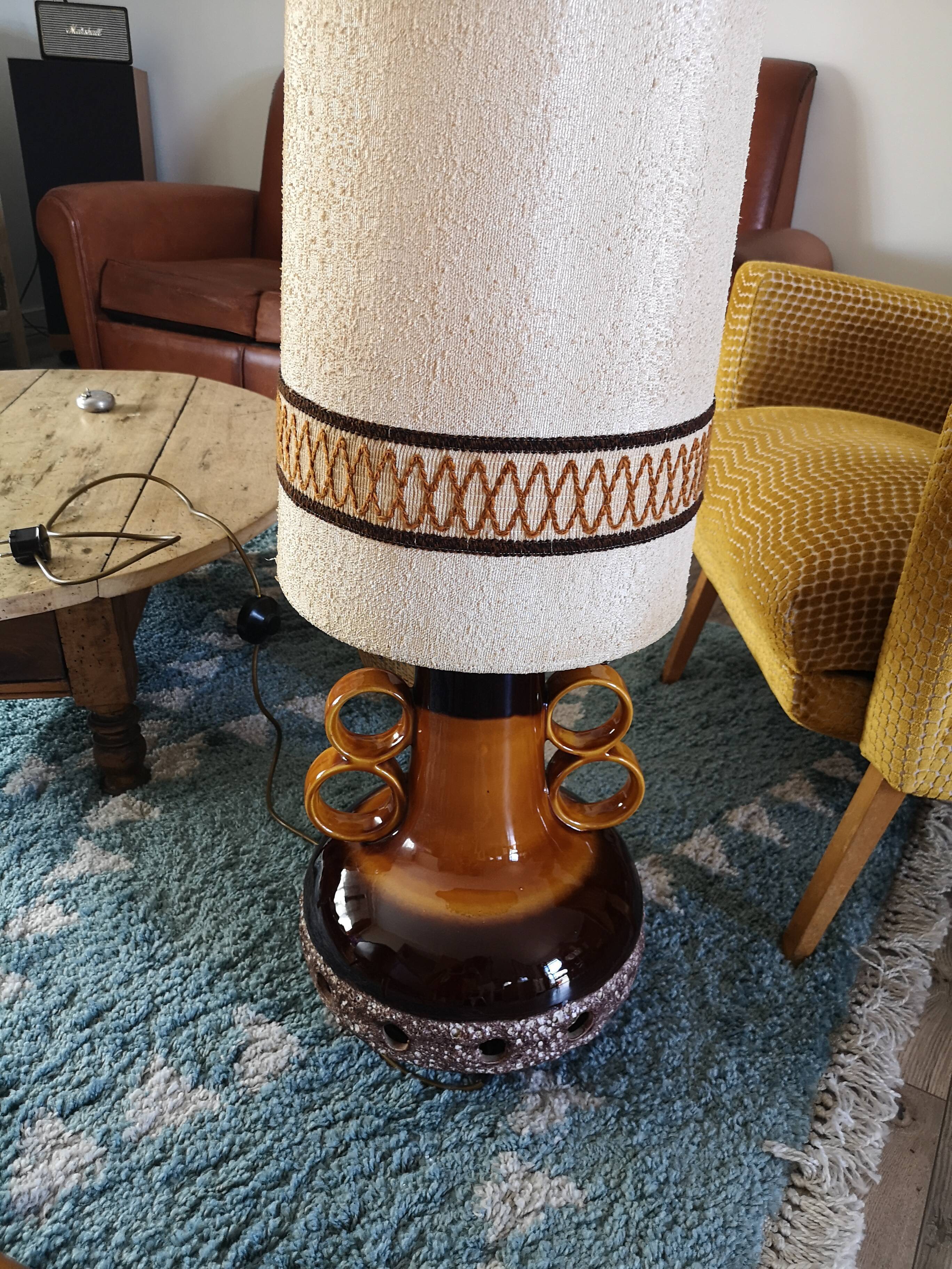 Vintage ceramic floor lamp Fat lava 1960