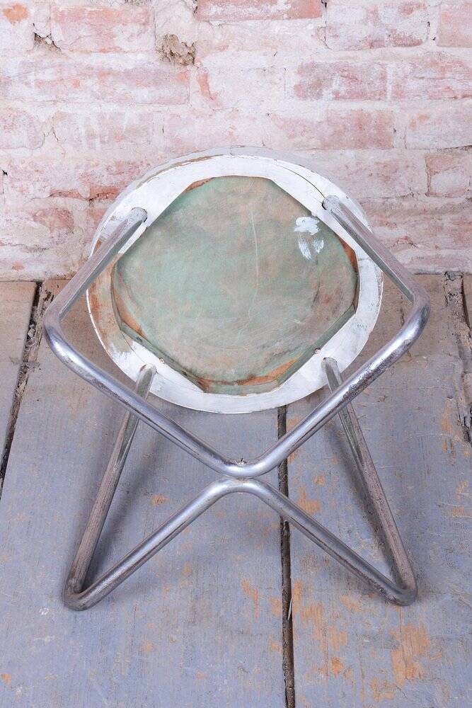 Bauhaus Stool in Beech, Chrome, and Steel from Mücke-Melder, Czech, 1930s