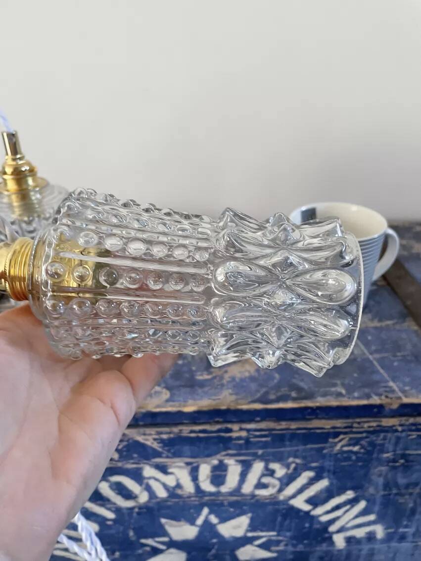 Lot de deux baladeuses en verre scandinave