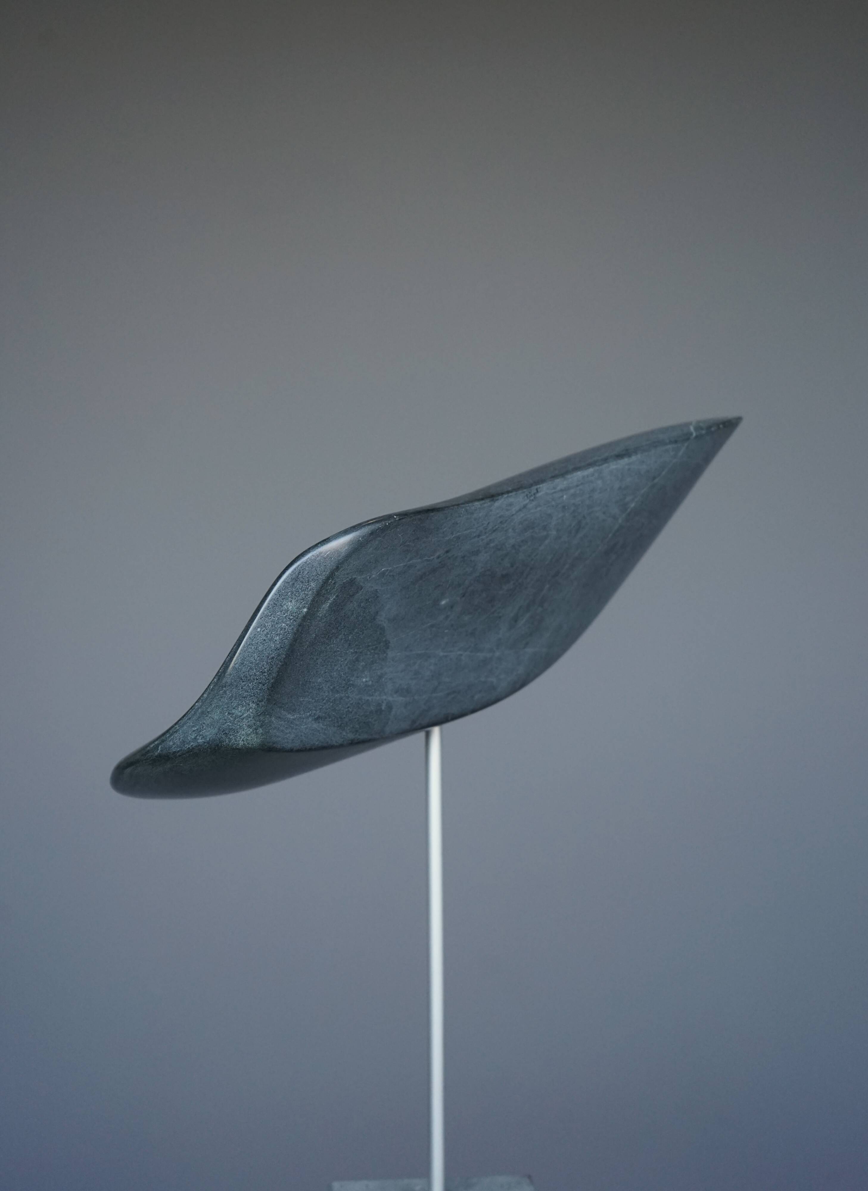 Abstract Organic Sculpture in polished Grey Stone, 1980s