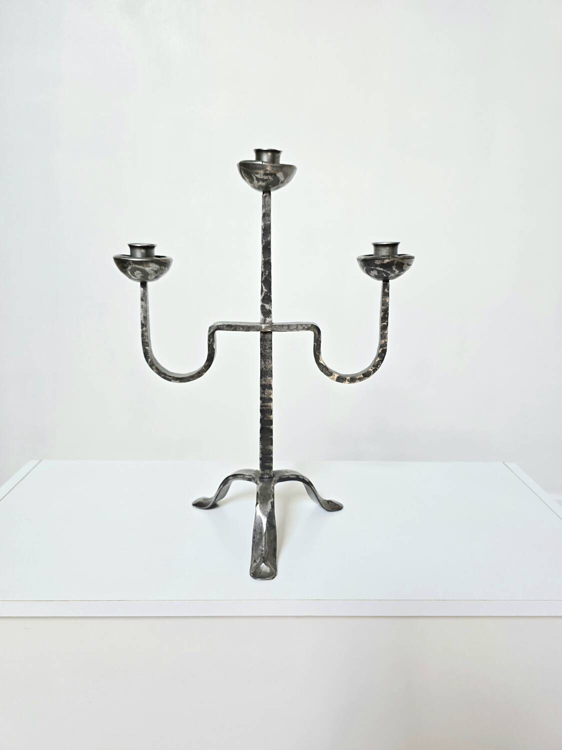 Bougeoir fer forgé brutaliste