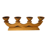 Wooden candlestick, vintage crafts