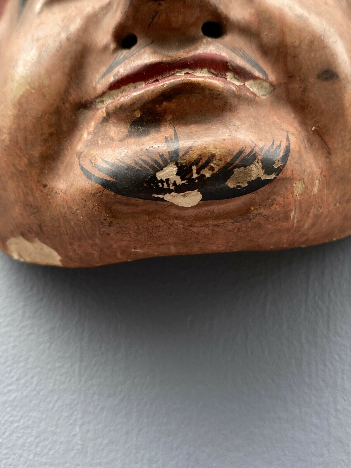 MINIATURE MASK JAPAN SIGN PERIOD EDO XIXTH CARVED WOOD