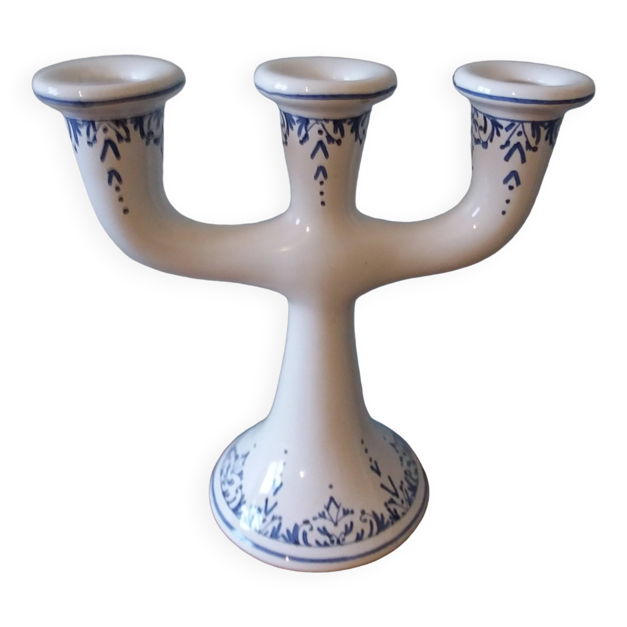 Candlestick candle holder signed Fitzpatrick Forgotten earthenware from Gascony