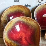 Four bowls free-form cups with French metal enamel