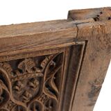 Neo-Gothic Flemish hand carved panel in solid oak, ca. 1850