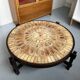Table basse ronde  Herbier par Roger Capron