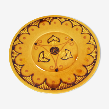 Very large ceramic dish, glazed terracotta, signed Biot, 60s/70s
