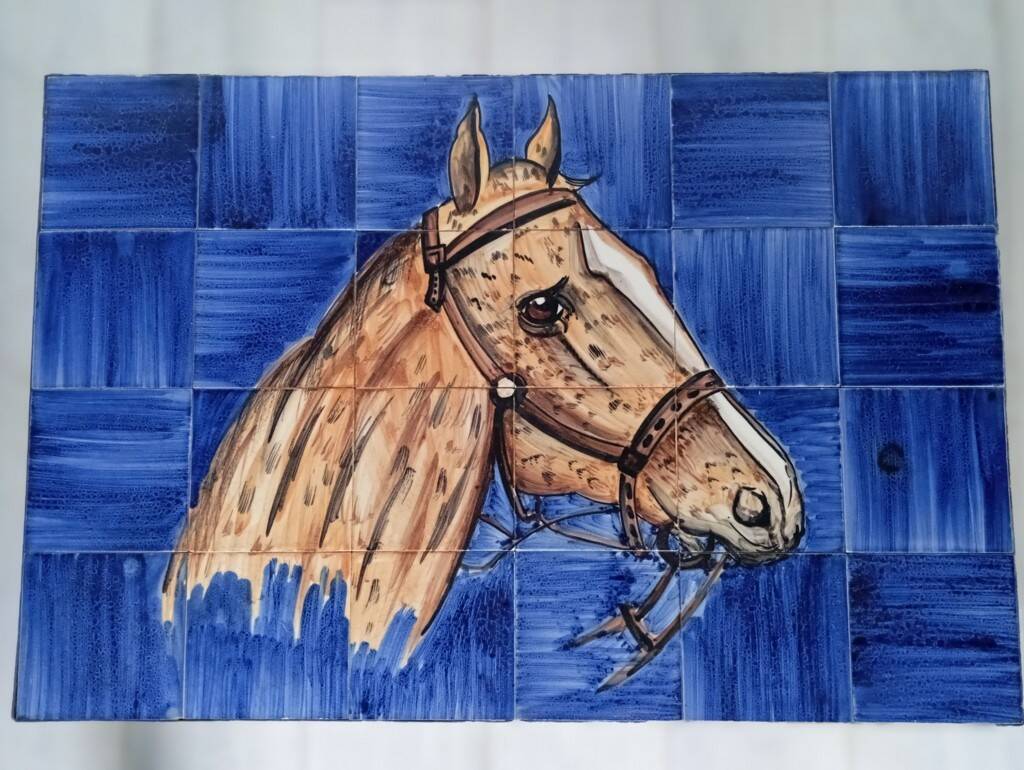 50s ceramic horse coffee table