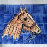 50s ceramic horse coffee table