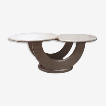 Italian design coffee table in travertine
