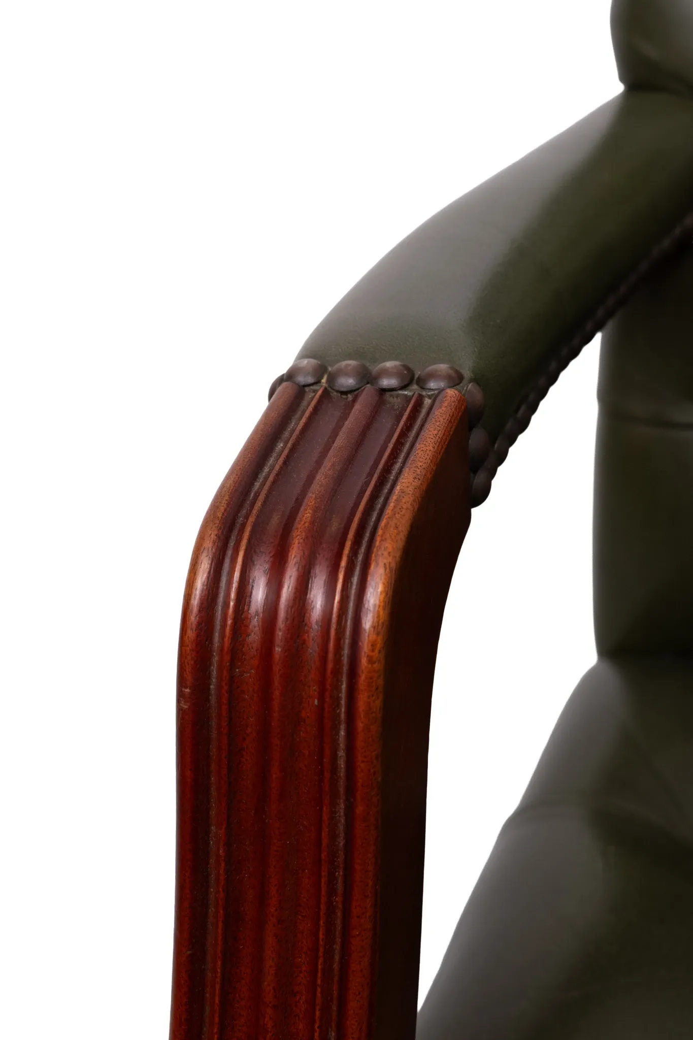 Chesterfield Green tufted Leather desk chair by Wade England 1960s
