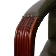 Chesterfield Green tufted Leather desk chair by Wade England 1960s