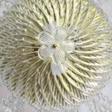 Lovely transparent Murano glass leaf ceiling light or chandelier, 1970s