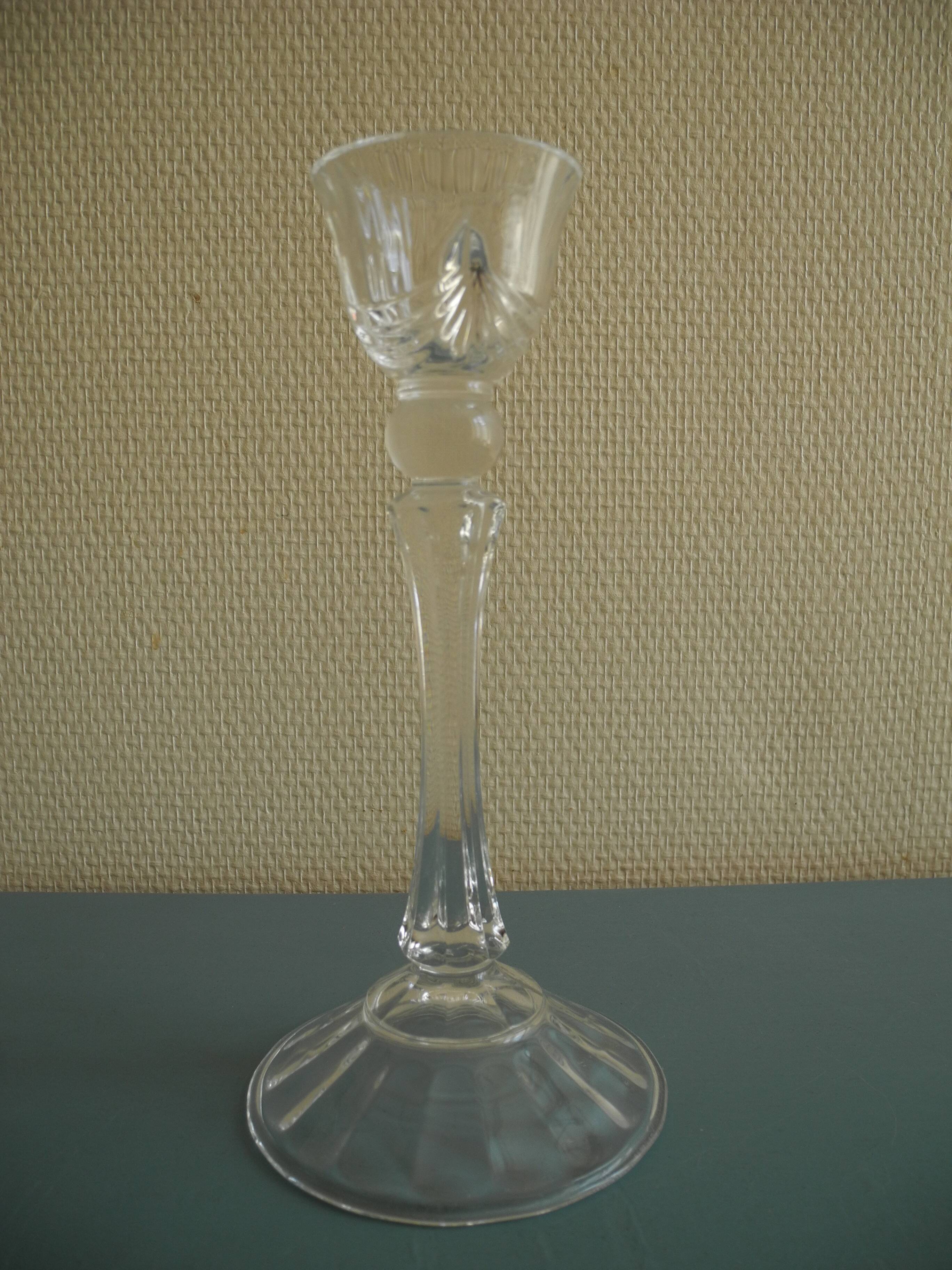 old crystal candlestick candleholder