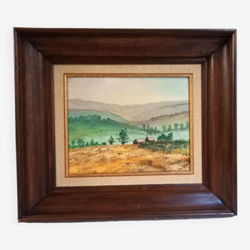 Old painting, oil on wood, signed Taillebosq, Croizilles, Suisse Normande,