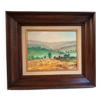 Old painting, oil on wood, signed Taillebosq, Croizilles, Suisse Normande,