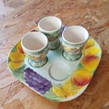 Saint Clément set of cockerels and slip tray
