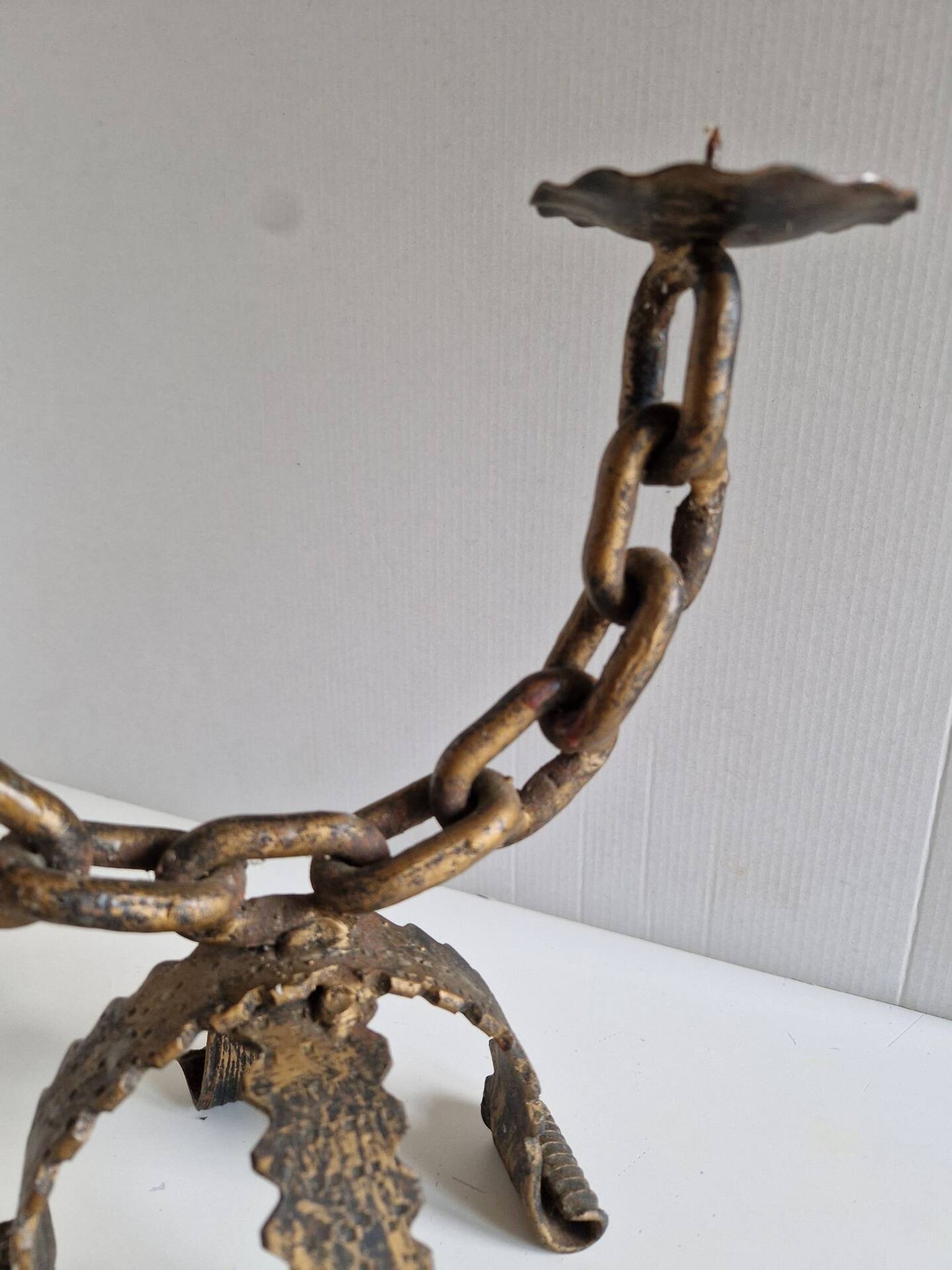 Paire de chandeliers, candélabres brutalistes, années 60-70