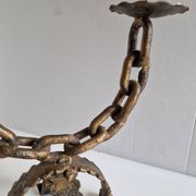Paire de chandeliers, candélabres brutalistes, années 60-70