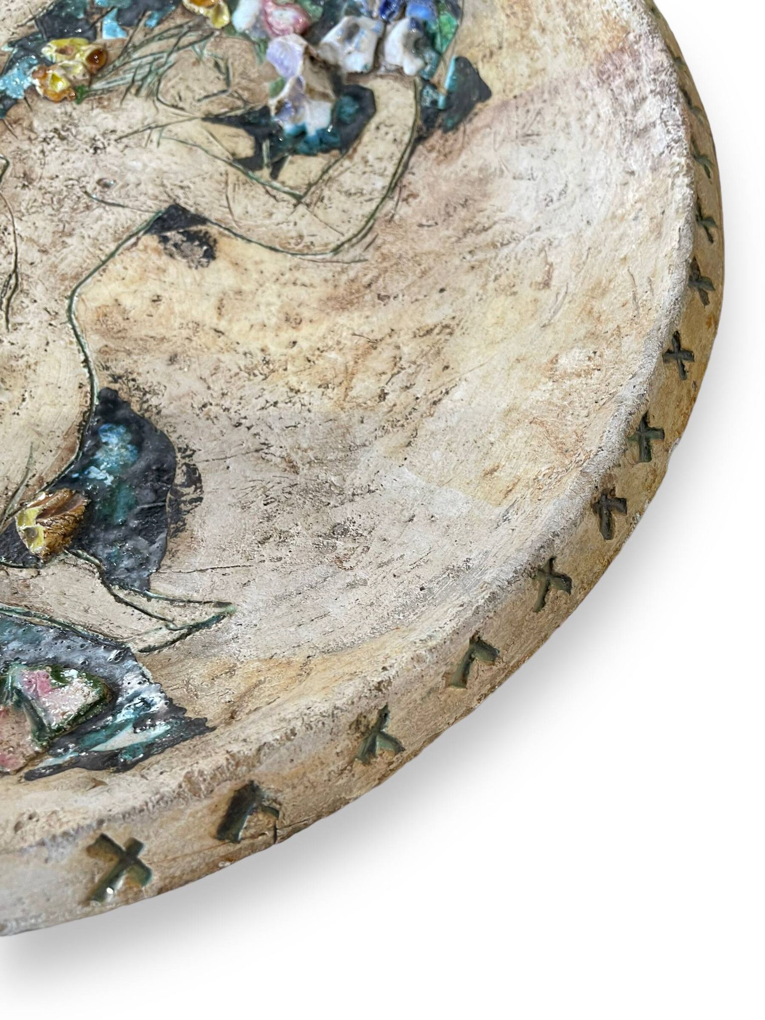 Helen Mai Important Dish In Terracotta And Glazed Porcelain Female Nude