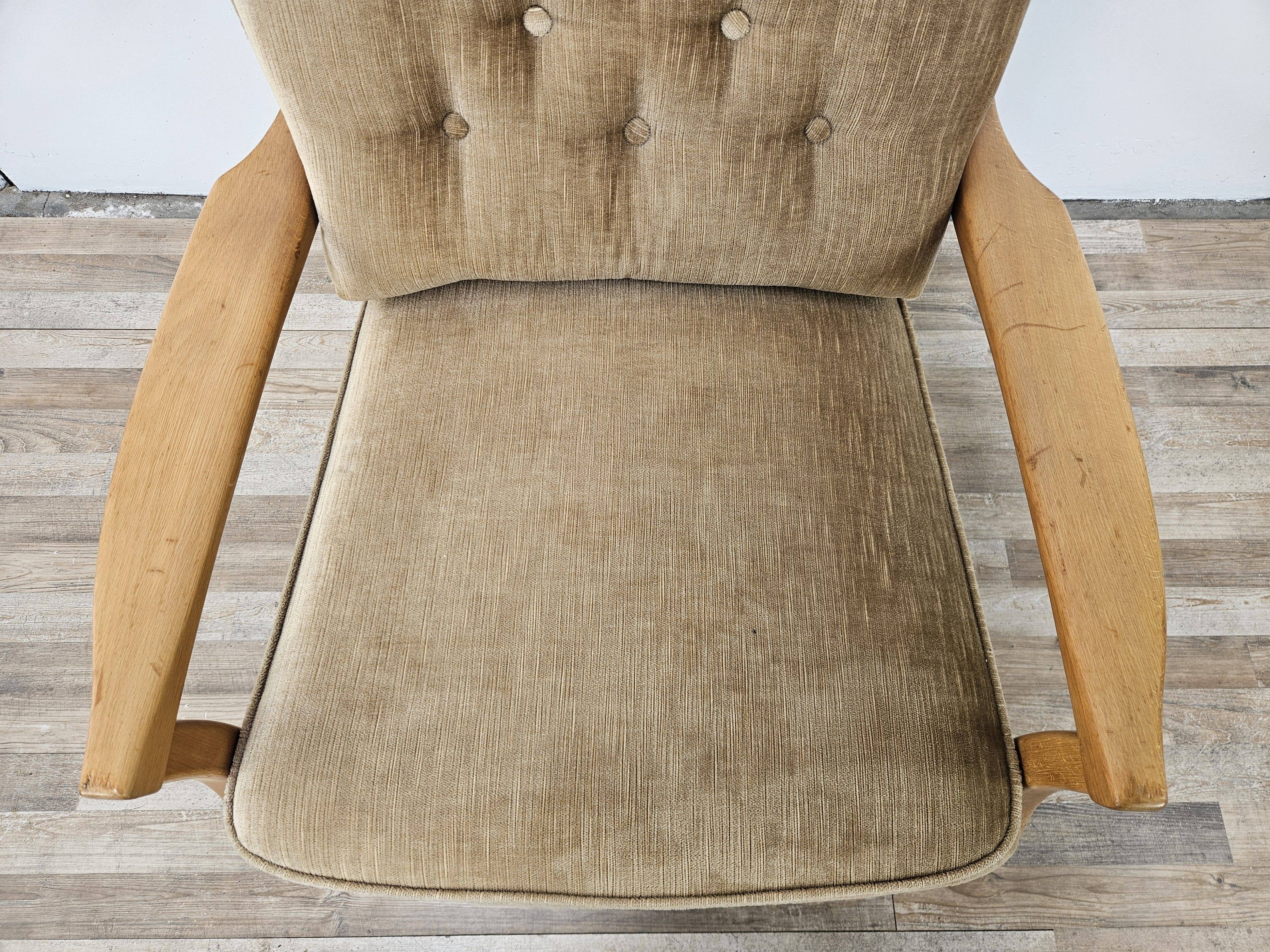 70s beech living room armchair
