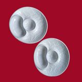 4 barbotine plates with artichoke pattern from Bordallo.