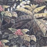 Tropical scene of Bali, painting on canvas in carved teak 33x38 cm.