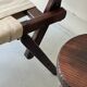 "Safari" folding chair in wood and ecru canvas, 1960s/1970s.