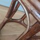 Rattan wicker pouffe from the 70s with cushion.